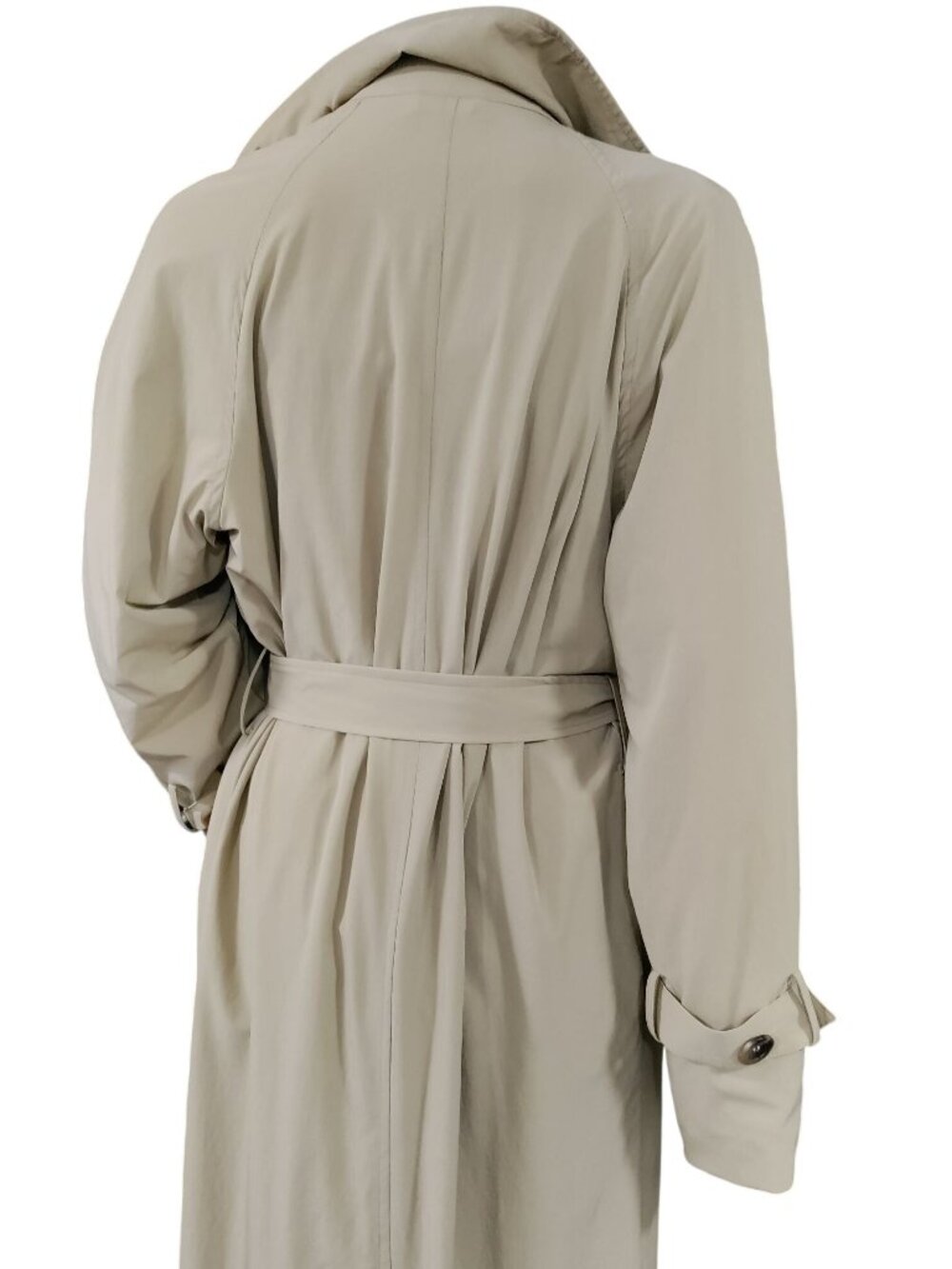 Line and Dot Beige Double Breasted Lux Belted Long Trench Coat Women's Size S-M - Picture 6 of 16